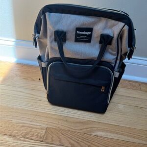 Vermingo Diaper Bag Backpack Black + Grey